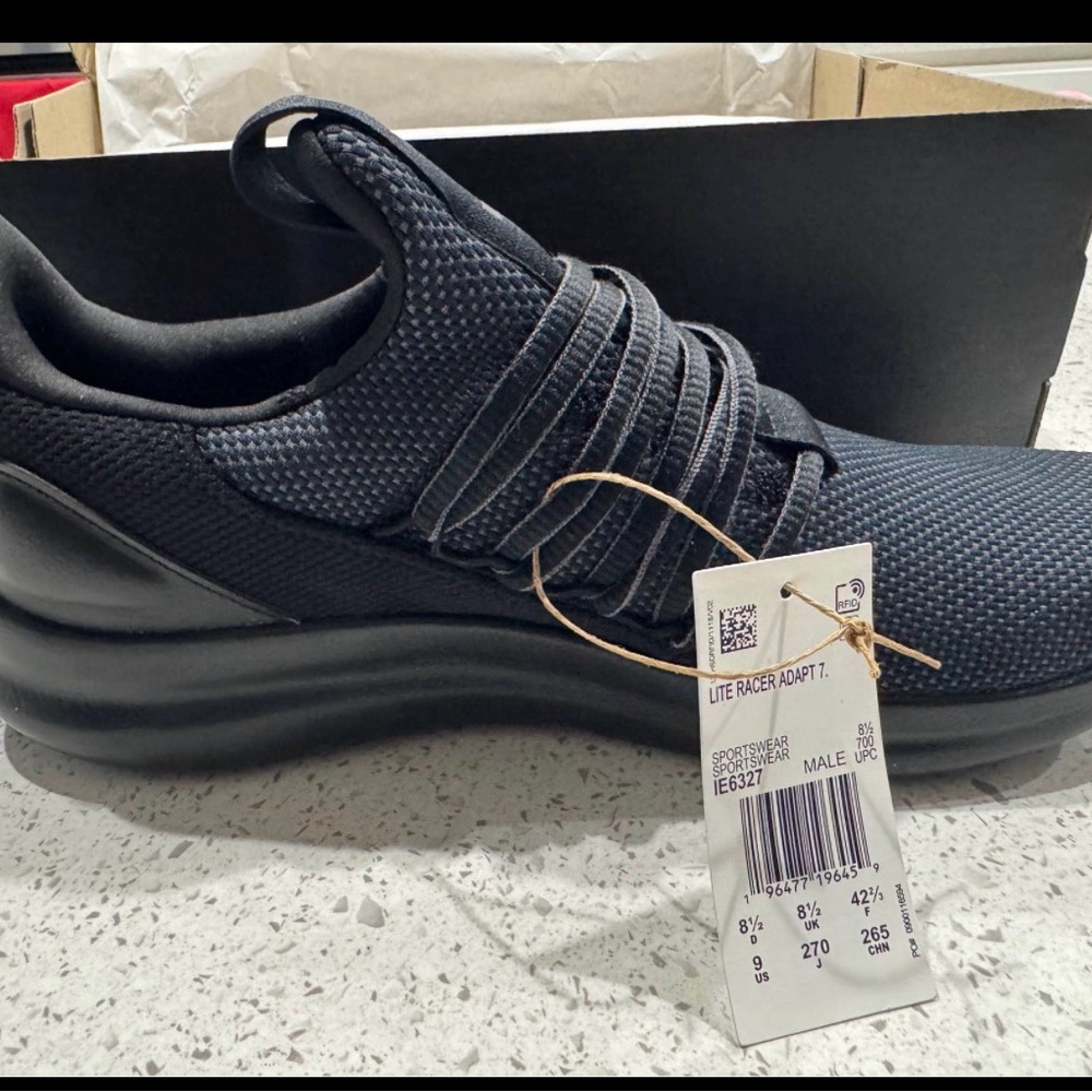 Adidas Men's Black Lite Racer Adapt Sneakers